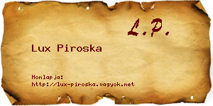 Lux Piroska névjegykártya